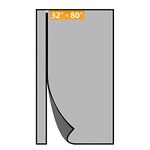 Yotache Reversible Left Right Side Opening Magnetic Screen Door Fits Door Size 32 x 80, Removable Upgraded Polyester Mesh for Back Door, Actual Screen Size 34" x 81" Black