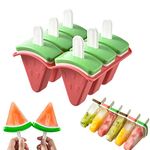 TeTupGa Ice Lolly Moulds with Sticks , 6 Popsicle Mould BPA Free Ice Cream Moulds Reusable Ice Pop Holders for Kids Babies Adults for DIY Fruit,Yogurt,Juice