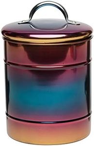 Amici Home Rainbow Metal Storage Canister | Dry Food Storage Container | Airtight Lid | 38 Ounce Capacity | Modern Home Décor | Decorative Metal Canister for Kitchen Countertop