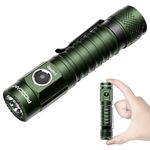 PIOOCAN S10Pro Rechargeable LED Flashlights High Lumen, 2,500 Lumens EDC Pocket Flashlight Super Bright, Powerful Mini Flashlight 5 Modes Magnetic Flash Light for Emergency, Camping, Hiking (Green)