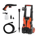 TUKAILAI 150BAR Electric Pressure Washer, Adjustable Spray Nozzle, 450L/H 1900W High Pressure Jet Wash Kit & Foam Bottle, High-Performance Power Cleaner for Car, Patio, Portable Electric Jet Washer