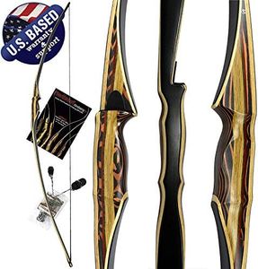 Southwest Archery Scorpion Traditional Hunting Long Bow – 68” Longbow – Right & Left Hand – Draw Weights in 25-60 lbs – USA Based Company – Perfect for Beginner to Intermediate – 1 Year Warranty