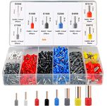 HASTHIP® 1200pcs Assortment Ferrule Wire Copper Crimp Connector, Electronic Wire Ferrules Kit, Universal Wiring Cable Connector, Insulated Cord Pin End Terminal AWG23-7 Kit