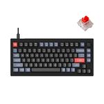 Keychron V1 75% Wired Mechanical Keyboard, QMK/VIA Programmable, Hot-swappable Red Switches, Compatible with Mac Windows Linux - Carbon Black