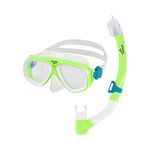 Speedo Unisex Junior Adventure Swim Mask & Snorkel Set, Green Gecko/Clear, One Size