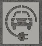 Electric Car Vehicle Charging Stencil - Paint Floors, Walls to Indicate Charge Point Parking Spaces (74x81cm)