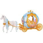 Mattel Disney Princess Cinderella?s Rolling Carriage with Gold Details & White Horse with Brushable Mane & Tail, Inspired by Disney Movie, HYM33