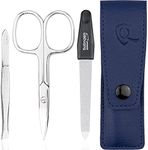 marQus Manicure Set - 3 piece set including scissors, nail file and tweezers - Perfect for him or her, at home or travel kit