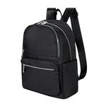 Johotone Backpack for Girls Nylon Lightweight Daypack Casual Rucksack for School Shoppers Hiking Travel 12L Black