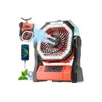 Misting Camping Fan, 20000mAh Rechargeable Camping Fan with 4 Speeds & Timer, Portable Tent Fan with 350mL Water Tank & LED Light, Battery Operated Fan for Picnic Barbecue Fishing Beach Office Home