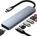 BENFEI USB C HUB 7in1, USB C HUB Multiport Adapter with USB-C to HDMI, USB-C to SD/TF Card Reader/3*USB 3.0/60W Power Delivery, Compatible with iPhone 15 Pro/Max, MacBook, iPad Pro, iMac, S23, XPS17