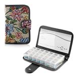 Tabtime Tapestry Pill/Tablet Wallet, Weekly 7 Day Travel Pill Organiser Case with 28 Compartments