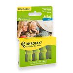 Ohropax Mini Soft Earplugs, Anatomically Shaped in-Ear Plugs, for The Small Ear Canal and for Children, Made of Foam, for Relaxing, Sleeping and Listening to Music, Pack of 10