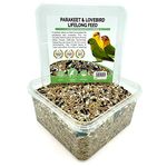 Premium Parakeet & Lovebird Lifelong Formula Bird Food Seed Mix Natural & Healthy Treats Snacks Gourmet Choice 2.4L Resealable Tub 1.6KG