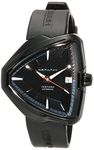 Hamilton Watch Ventura Elvis80 Swiss Automatic Watch 42.5mm x 44.6mm Case, Black Dial, Black Rubber Strap (Model: H24585331), Black, Classic