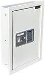 Digital Electronic Flat Recessed Wall Hidden Safe Security Box Jewelry Gun Cash (Off White/Light Grey)