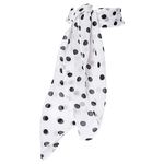 Sheer Chiffon Scarf Vintage Style Accessory for Women and Children, White Polka Dot