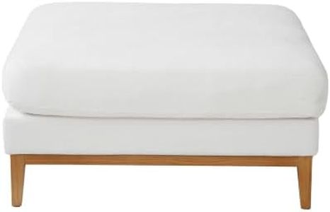 WJShome Oversized Ottoman Modular Sectional, Wide Deep Seat Solid Wood Ottoman, FSC Certified Comfortable Footstool, Covers Removable, White