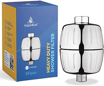 AquaBliss HEAVY DUTY Shower Filter – Latest Superior Advanced 30x Filtration - Universal Multi-Stage Shower Head Filter Reduces Chemicals, Chlorine & Odors - Chrome (SF500)