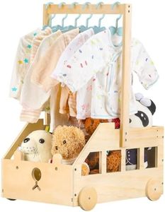 PineapplePapa Customized Wooden Baby Clothes Crate With Hanger Rack, Personalized New Baby Shower Wood Boxes, Congratulations Unfinished Wood Basket