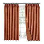 LIYAXUN 52" x 102" Solid Pinch Pleat Faux Linen Knitting Drapes for Living Room, Heat Blocking Darkening Curtain for Traverse Rod and Track, Amber 52" W x 102" L (One Panel)