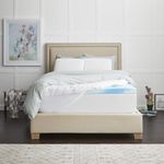 4" SealyChill™ Gel + Comfort Memory Foam Mattress Topper with Pillowtop Washable Allergen Resistant Cover, Queen (F02-00161-QN0), White