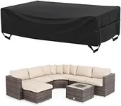 Velway Patio Furniture Cover Outdoor Waterproof Rectangular Patio Table Chair Sofa Set Cover, 128”Lx82”Wx28”H, All Weather Oxford Tear-Resistant Material with Zipper Carrying Bag Windproof Buckles