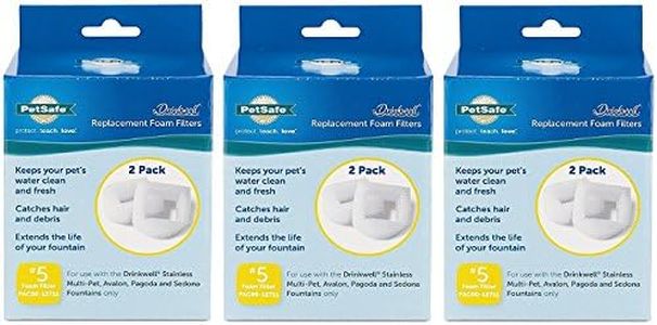 Drinkwell PetSafe 3 Pack of Replacement Foam Filter for 360 Lotus Pet Fountain, 2 Filters Per Pack