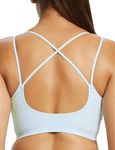 BALEAF Freeleaf Women's Sports Bra Longline Padded Yoga Bra Low Impact Strap Workout Crop Tank Tops Pastel Blue 3XL