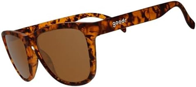 goodr Bosley's Basset Hound Dreams Polarized Sunglasses, Medium Sized (OG), Brown Translucent Frames with Brown Non-Reflective Glare Reducing Lenses, UV400 Protection, No Slip, No Bounce