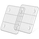 HaWare Cooling Rack Set of 2, Mini Stainless Steel Wire Grill Rack for Baking Roasting Drying, 22.2 x 15.9 x 1.5cm, Fit Small Oven Tray for Cake/Meat/Bread, Healthy & Dishwasher Safe