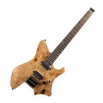 EART Headless Electric Guitar GW2 fix Bridge for 6 String Travel Guitar Small But Full-scale LEAF Guitar Ultra-Light For Travel and Performance Right Solid-Body Guitar, Natural