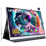 UPERFECT 4K Portable Monitor 15.6'' Silvery 3840x2160 UHD HDR USB-C Monitor, 100% AdobeRGB, 400cd/㎡Brightness, IPS FreeSync Speaker Travel Extra Screen for Laptop, Type-C HDMI, VESA & Smart Case