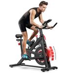 Yoleo Indoor Cycling Bike Magnetic Resistance Exercise Bike, 330LBS Capacity for Heavy People, Super-Silent＜20dB, LCD Monitor, Tablet & Bottle Holder, Fit Whole Family/Bad Weather/Winter/Busy Person