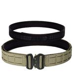 EMERSONGEARS Men's Tactical Belt Battle Belt Duty Belt Nylon Belt Work Belts 2 Inch MOLLE Tactical Belt With Quick Release Metal Buckle (Ranger Green, L)