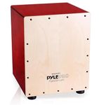 PYLE Cajon Drum, Birch Wood Percussion Box w/ Internal Snares, Deep Bass, Crisp Slap Tones & Classic Crackle Sound, Compact Hand Drum for Jam Sessions & Live Performances, Great for All Ages.