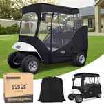 10L0L Golf Cart Enclosure, Fits EZGO TXT RXV 2 Passengers Golf Buggy Cover, 4-Sided Clear Window Golf Cart Cover Portable Waterproof Windproof Drivable in Snow/Rain