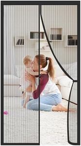 Fly Screen for Doors,Magnetic Bug Mesh Curtain with Powerful Magnets Seal,Durable Polyester Mesh, Full Frame Magic Tape, Insect Protection Door No Gap,Patio Mosquito Screens (90 * 210cm)