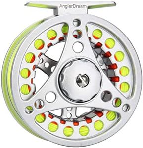 ANGLER DREAM pre-Loaded (1/2WT 3/4WT 5/6WT 7/8WT) Fly Reel with Line Combo Aluminum Alloy Large Arbor Fly Fishing Reels Weight Forward Fly Line with Braided Backing Tapered Leader