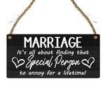 Pixie's Gifts Marriage Special Person Lifetime Mr & Mrs Wedding Gift - Funny Novelty Plaque Sign for Home Decor and Anniversary Present (Black)