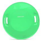 Slippery Racer Heavy-Duty Cold Resistant Downhill Pro Plastic Outdoor Winter Saucer Disc Snow Sled with Handles. (Green-1 Pack)