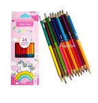 FunBlast Colour Pencil Set For Kids Double Sided 12 Pcs Colouring Pencils,Pencil Color For Artist,Beginners&Stationary Gift For Kids,Drawing Colours For Kids (24 Shades),Multicolor