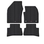 TRAVALL Rubber Car Mats (set of 4) compatible with Toyota C-HR (2016-Current) Heavy Duty Floor Mats Moulded Premium Mats Easy Clean Black with Clips - Anti Slip All-Weather Protection