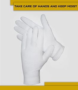 12 pairs (24 pcs) White Cotton Gloves| Cotton Gloves for eczema| Cotton Gloves For Dry Hands| Moisturizing Gloves For eczema| Inspection Gloves| Coin Handling and jewelry inspection Gloves|