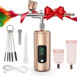 PELCAS Cordless Airbrush Kit with Compressor LCD Display, Rechargeable 36PSI Airbrush Gun, Handheld Airbrush Machine for Nails Art, Painting, Barber, Cake Decor, Cookie, Mode, Tattoo