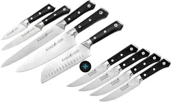 Cutluxe Chef's Knife Set & Steak Knives Set of 4 – Forged High Carbon German Steel – Full Tang & Razor Sharp – Ergonomic Handle Design – Artisan Series