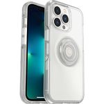 OtterBox Otter+Pop Case for iPhone 13 Pro, Shockproof, Drop proof, Protective Case with PopSockets PopGrip, 3x Tested to Military Standard, Clear