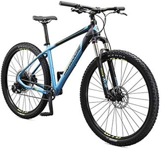 Mongoose Tyax Expert Adult Mountain Bike, 29-Inch Wheels, Tectonic T2 Aluminum Frame, Rigid Hardtail, Hydraulic Disc Brakes, Mens Small Frame, Black/Blue