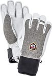 Hestra Ski Gloves: Army Leather Patrol Winter Cold Weather Gloves, Light Grey, 11