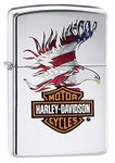 Zippo Harley-Davidson Eagle Wings Chrome Eagle Flag Design Pocket Lighter Stylish Metal Body Eco Environment-Friendly Unique Design Travel Friendly